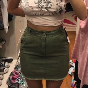 Dark green miniskirt
